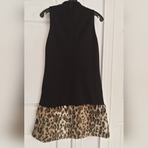LISA PERRY💥Nwot💥Sleeveless Dress With Faux Leopard Fur